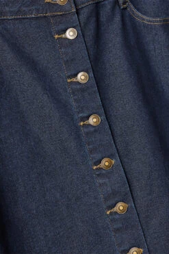 EVANS Curve Indigo Blue Button Through Denim Maxi Skirt 13 EVANS Curve Indigo Blue Button Through Denim Maxi Skirt -Evans Boutique 4992d030 3539 42 615602 P1