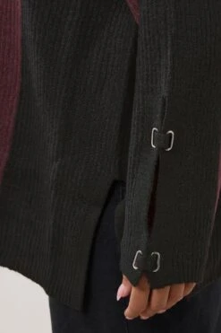 YOURS - Pull Bicolore Noir & Bordeaux 10 YOURS - Pull Bicolore Noir & Bordeaux -Evans Boutique 49a904c9 fb6b 44 280341 D