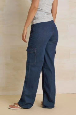 LTS Tall Dark Blue Wide Leg Cargo Jeans -Evans Boutique 4a3791c3 f646 43 351842 C