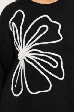 EVANS Curve Black Applique Floral Jumper 10 EVANS Curve Black Applique Floral Jumper -Evans Boutique 4a3fb31d 0206 40 616240 D