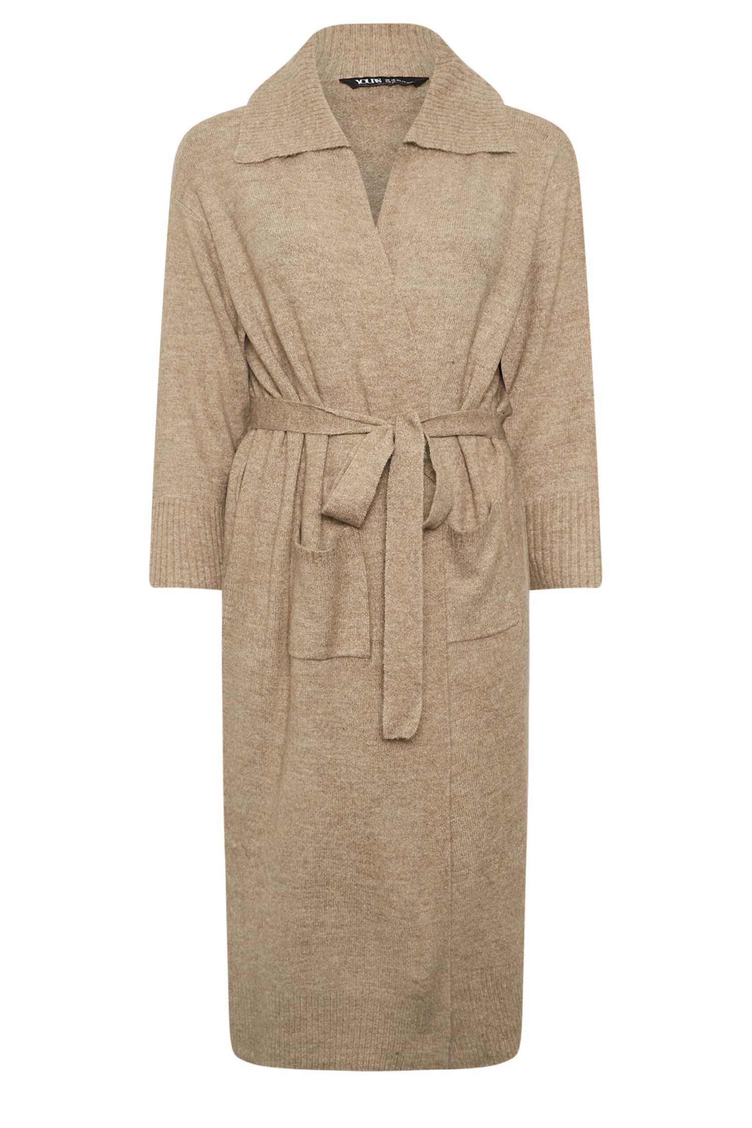 YOURS - Cardigan Maxi Marron Glacé Avec Ceinture 8 YOURS - Cardigan Maxi Marron Glacé Avec Ceinture – Image 6