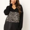 YOURS Curve Pull Noir En Similicuir à Imprimé Léopard -Evans Boutique 4b01c5a1 4ac2 45 304382 A
