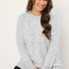 EVANS Curve Grey & White Fairisle Knitted Jumper