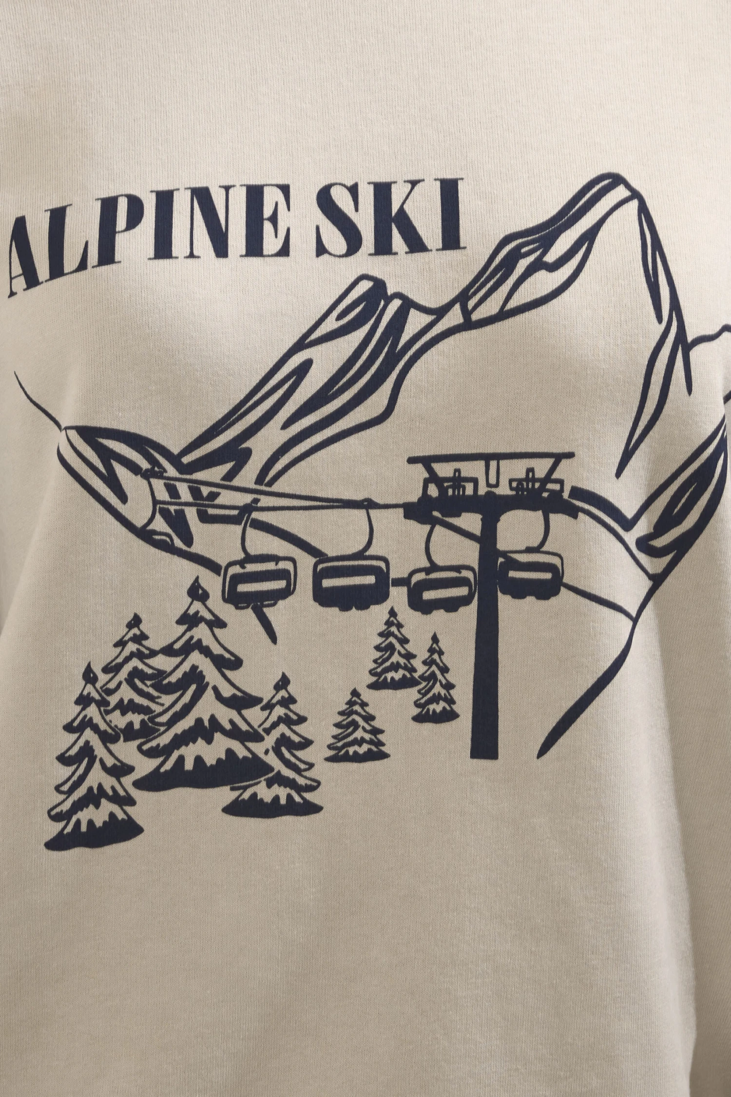 LTS Tall Stone Brown 'Alpine Ski' Slogan Sweatshirt 6 LTS Tall Stone Brown 'Alpine Ski' Slogan Sweatshirt – Image 4