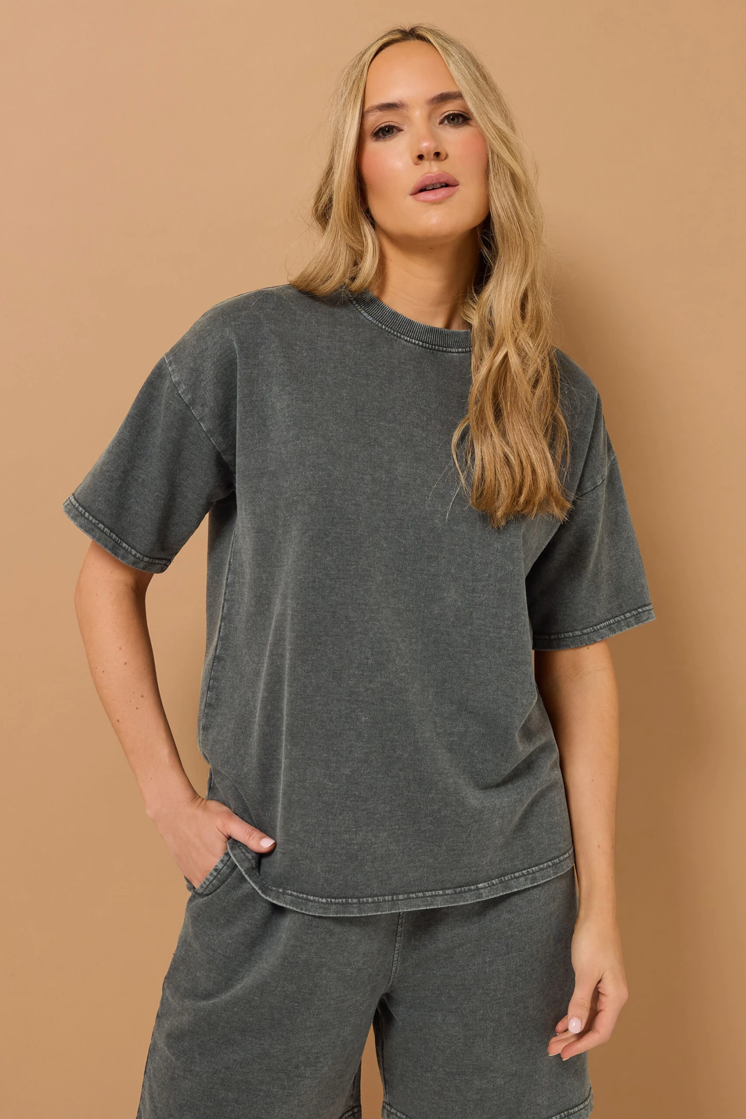 LTS Tall Grey Acid Wash Short Sleeve Sweat T-Shirt 3 LTS Tall Grey Acid Wash Short Sleeve Sweat T-Shirt