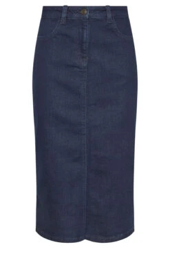 M&Co Indigo Blue Midi Denim Skirt 13 M&Co Indigo Blue Midi Denim Skirt -Evans Boutique 4c7f2954 f95a 42 502183 X