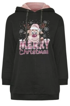 YOURS - Pull Renne De Noël à Capuche 'Merry Christmas' 12 YOURS - Pull Renne De Noël à Capuche 'Merry Christmas' -Evans Boutique 4c999844 202d 4d 303825 X