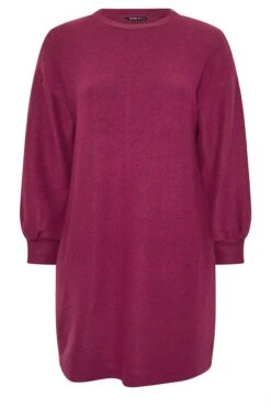 YOURS Curve Robe Pull Rose Foncé Douce Au Toucher -Evans Boutique 4cb5fe75 0e0e 40 303801 X