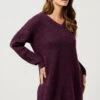 M&Co Berry Red V-Neck Tunic Jumper 2 M&Co Berry Red V-Neck Tunic Jumper -Evans Boutique 4cc50254 7f59 4a 502452 A