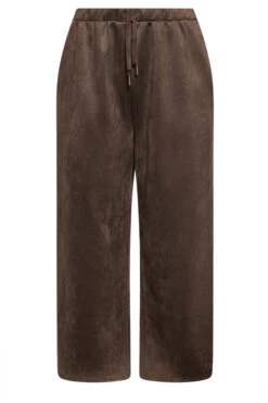 YOURS Curve Pantalon Large En Similicuir Marron Chocolat -Evans Boutique 4d2ce151 ab54 46 310279 X