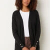 M&Co Black Button Detail Midi Cardigan -Evans Boutique 4eccade3 be14 41 502462 A