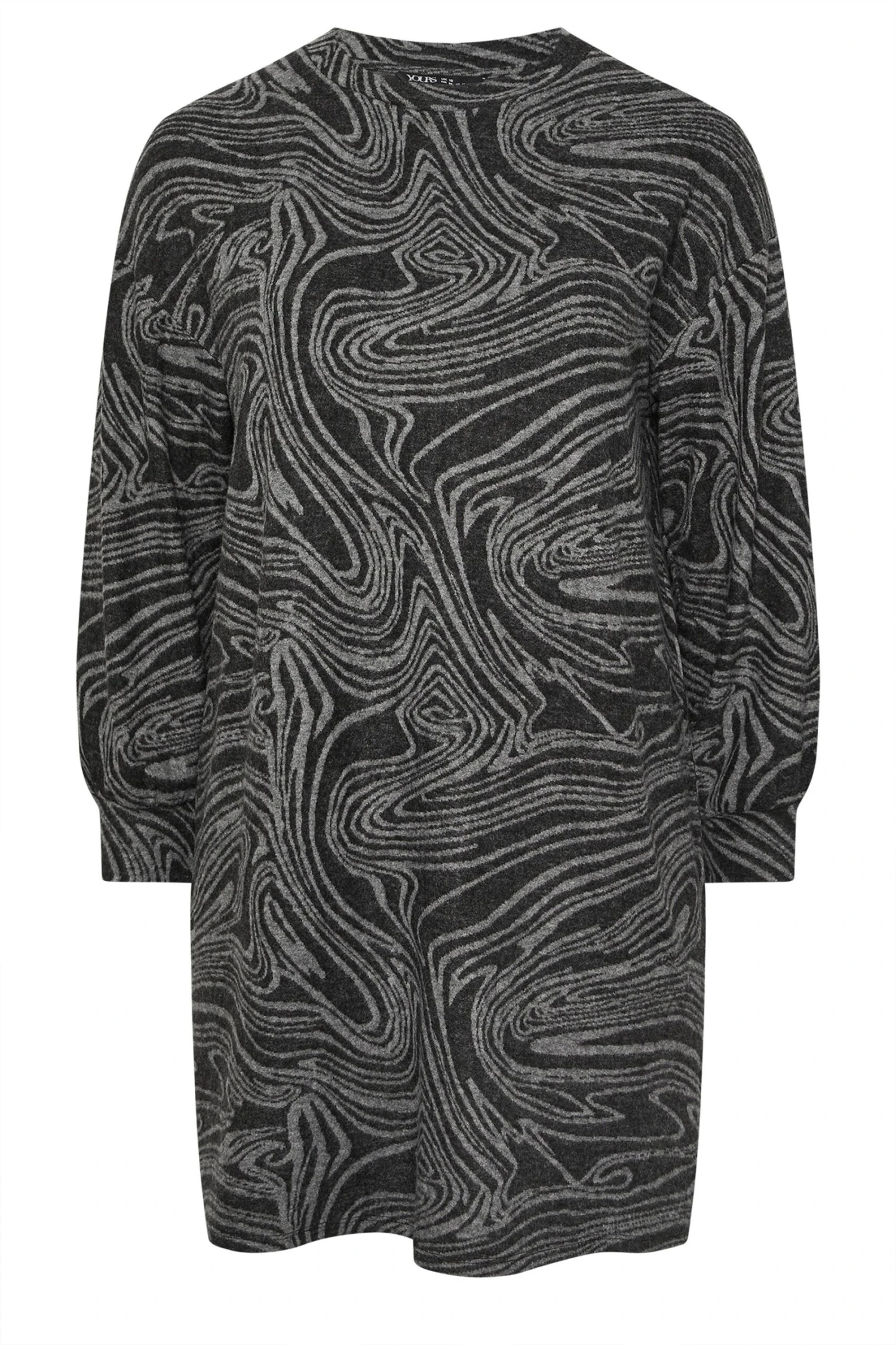YOURS Curve Robe Pull Noire Douce Au Toucher à Imprimé Abstrait 7 YOURS Curve Robe Pull Noire Douce Au Toucher à Imprimé Abstrait – Image 5