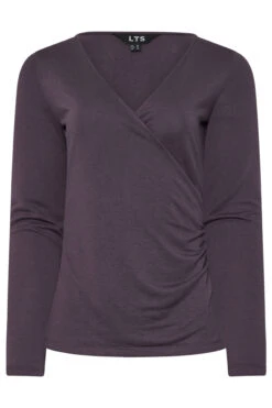 LTS PREMIUM Tall Purple Long Sleeve Wrap Top 11 LTS PREMIUM Tall Purple Long Sleeve Wrap Top -Evans Boutique 4f43e9fb 5f73 4b 354936 X