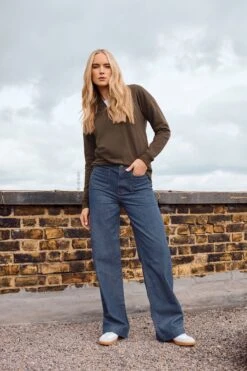 LTS Tall Indigo Blue Pocket Detail Wide Leg Jeans