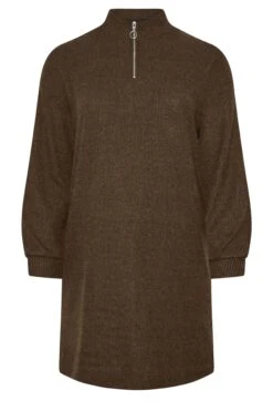 YOURS - Robe-Pull Marron Nervurée Fermeture Éclair 11 YOURS - Robe-Pull Marron Nervurée Fermeture Éclair -Evans Boutique 4f5ae6cb 4cba 4d 303587 X