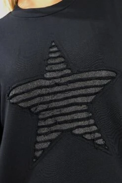 YOURS Curve Robe Sweat-shirt Noire Métallisée -Evans Boutique 4f71df76 f373 40 304441 D