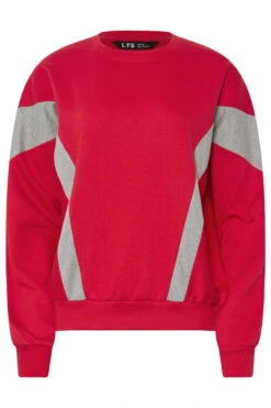 LTS Tall Red Colour Block Sweatshirt 13 LTS Tall Red Colour Block Sweatshirt -Evans Boutique 5077c1b9 4fdc 41 356161 X