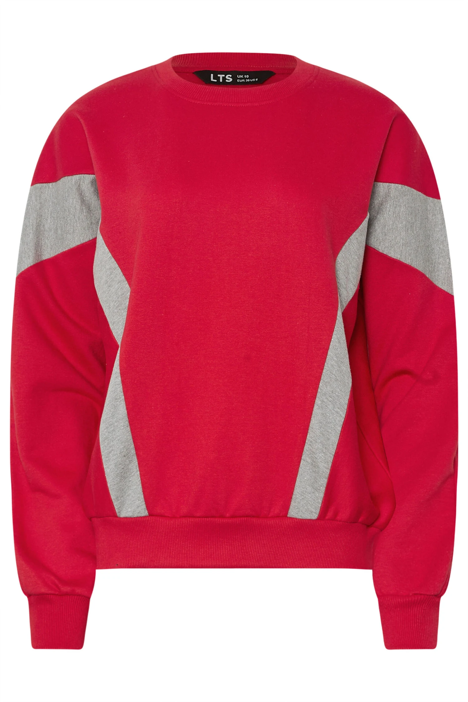 LTS Tall Red Colour Block Sweatshirt 8 LTS Tall Red Colour Block Sweatshirt – Image 6