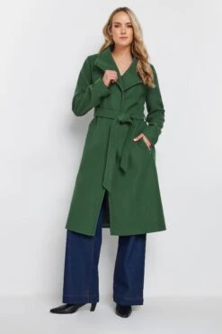 LTS Tall Dark Green Belted Wrap Formal Coat 9 LTS Tall Dark Green Belted Wrap Formal Coat -Evans Boutique 50885c02 a016 4d 353283 A