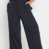 YOURS - Pantalon Bleu Marine Wide Leg à Rayures -Evans Boutique 50a77033 1e0c 41 310041 A