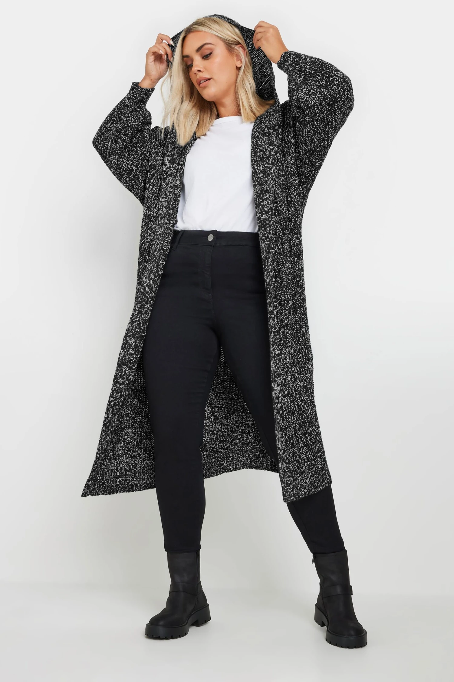 YOURS - Cardigan Gris Maxi En Maille à Capuche 4 YOURS - Cardigan Gris Maxi En Maille à Capuche – Image 2