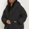 YOURS Curve Manteau Matelassé Noir -Evans Boutique 50c53874 fc55 46 121071 A
