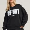 YOURS Curve Sweat-shirt Noir à Slogan « Off Duty » -Evans Boutique 510ccff3 3cf2 45 126813 A