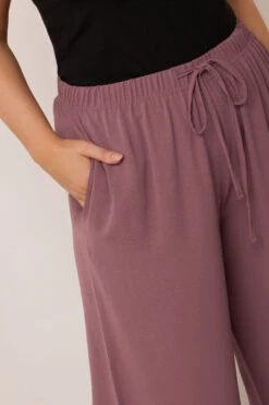 YOURS Curve Pantalon Large En Sergé Violet -Evans Boutique 51363b25 cab5 45 310282 D