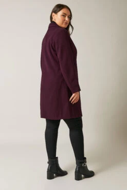EVANS Curve Burgundy Red City Coat 12 EVANS Curve Burgundy Red City Coat -Evans Boutique 51a0b9b2 b334 46 615609 C