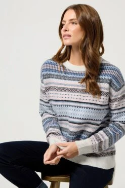 M&Co Blue Fairisle Jumper 9 M&Co Blue Fairisle Jumper -Evans Boutique 51a44cfc 9329 46 502455 A