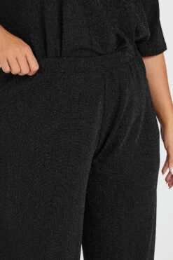 YOURS - Pantalon Noir Wide Leg Métallique Nervuré 10 YOURS - Pantalon Noir Wide Leg Métallique Nervuré -Evans Boutique 51c2e1a9 23fd 4e 143912 D