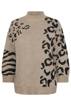 YOURS Curve Pull Col Montant Léopard Marron Naturel 11 YOURS Curve Pull Col Montant Léopard Marron Naturel -Evans Boutique 51e9924a 0406 43 280616 X