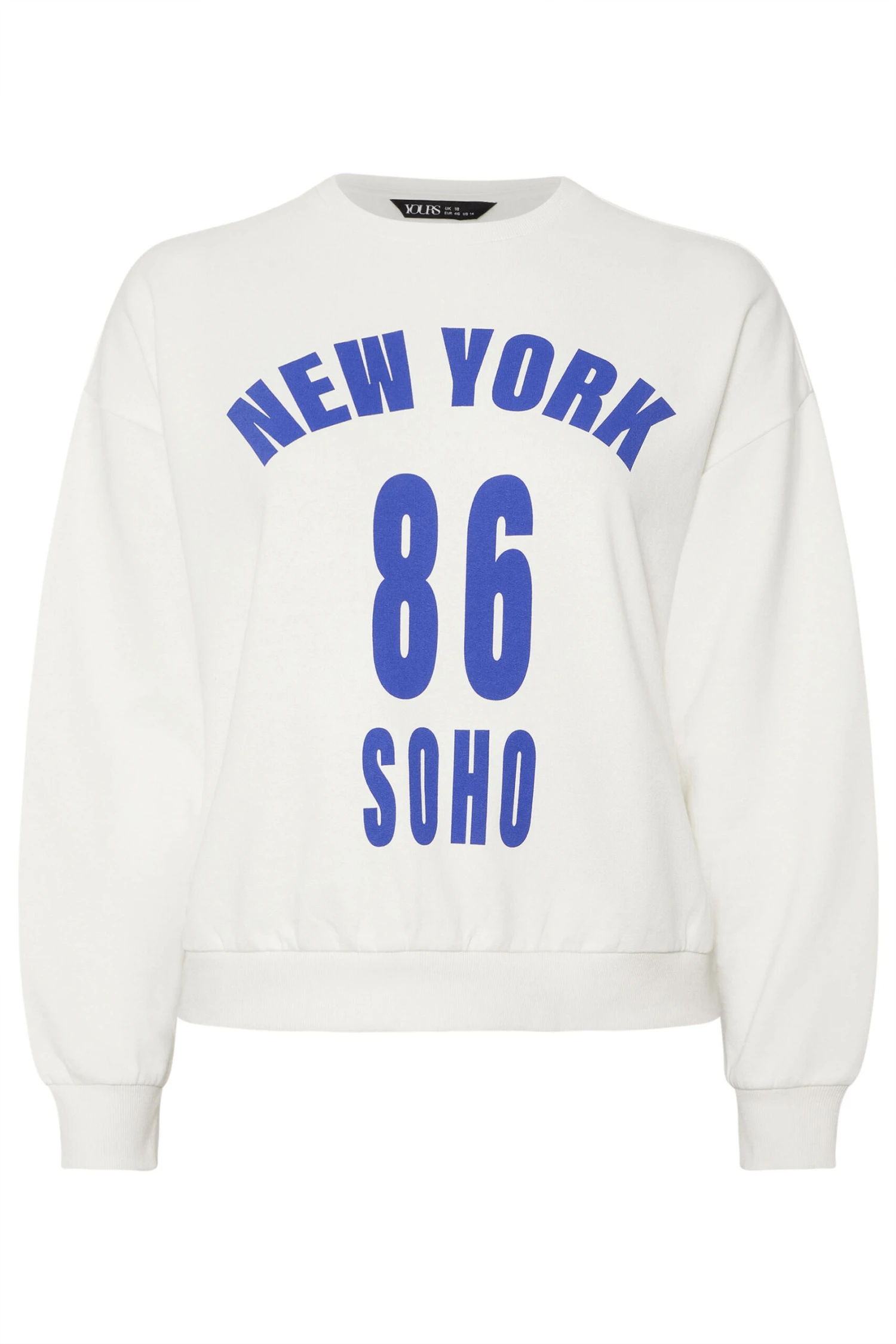 YOURS Curve Sweat-shirt Blanc à Slogan « New York » 7 YOURS Curve Sweat-shirt Blanc à Slogan « New York » – Image 5