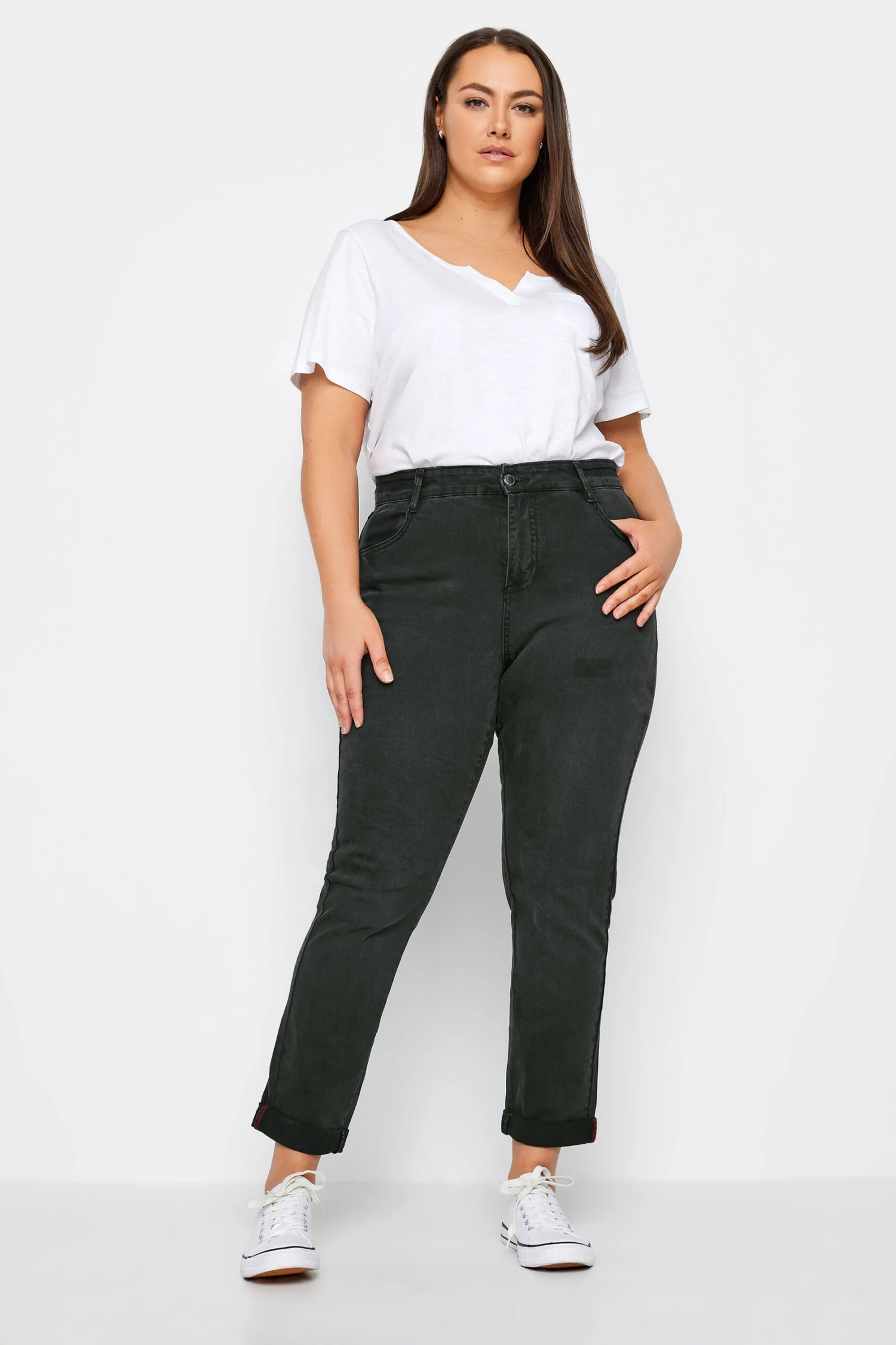Evans Black Washed Girlfriend Jeans 5 Evans Black Washed Girlfriend Jeans – Image 3