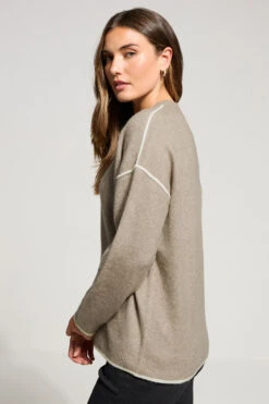 LTS Tall Natural Brown Contrast Piping Jumper 11 LTS Tall Natural Brown Contrast Piping Jumper -Evans Boutique 52c3895e 2b45 4c 356081 C