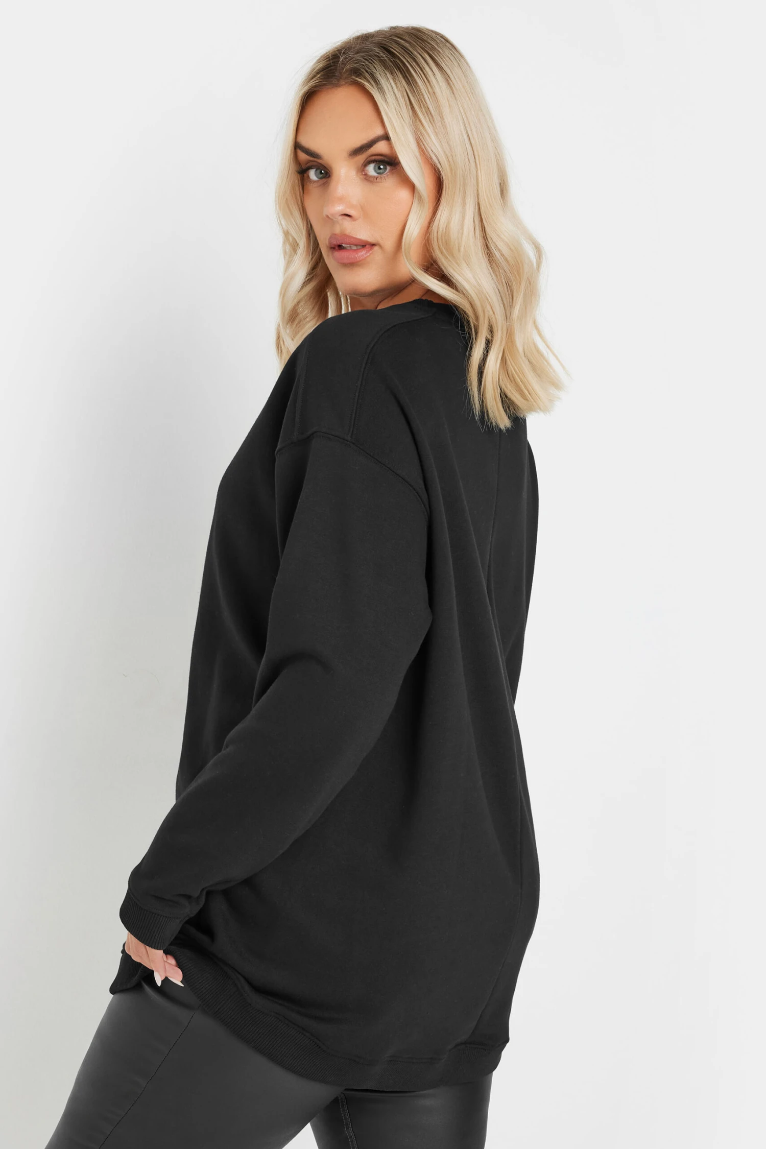 YOURS - Sweatshirt Noir En Coton Manches Longues 5 YOURS - Sweatshirt Noir En Coton Manches Longues – Image 3