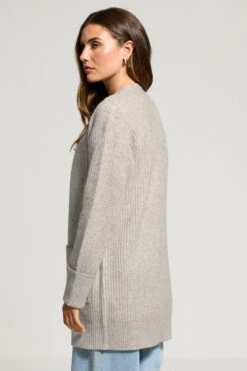 LTS Tall Light Grey Knitted Midi Cardigan -Evans Boutique 531a2aff 203b 4f 356051 C