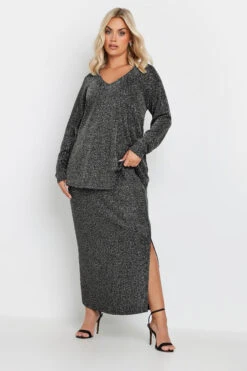 YOURS - Top Argenté Métallique En Jersey 9 YOURS - Top Argenté Métallique En Jersey -Evans Boutique 53596fb6 6057 4f 321968 Bv