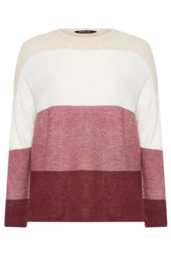 YOURS - Pull Blanc Dégradé Rose Manches Longues -Evans Boutique 53fe2b76 2a01 47 280428 X