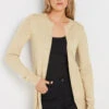 LTS Tall Natural Brown Button Down Knit Cardigan