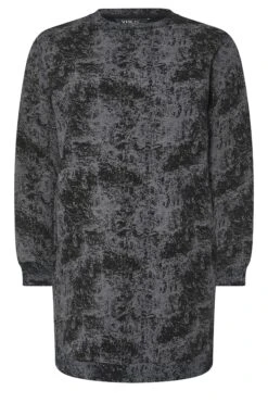 YOURS Curve Robe Sweat-shirt Noire Abstraite -Evans Boutique 543804f9 b58f 4d 304007 X