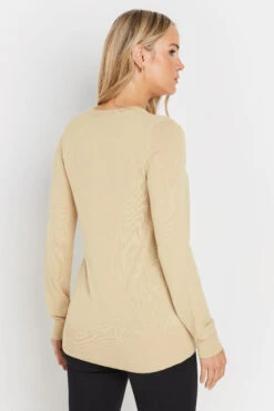 LTS Tall Natural Brown Button Down Knit Cardigan -Evans Boutique 544f3eaa 5907 46 355200 C