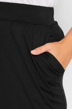 Pantalon Fluide En Jersey Noir -Evans Boutique 54875cae 4a64 46 103369 D