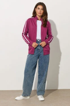 LTS Tall Red Jersey Funnel Zip Sweatshirt 14 LTS Tall Red Jersey Funnel Zip Sweatshirt -Evans Boutique 54b8c722 57ee 43 356428 B1