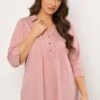EVANS Curve Blush Pink Pintuck Henley Top -Evans Boutique 54e15310 9174 43 616373 A