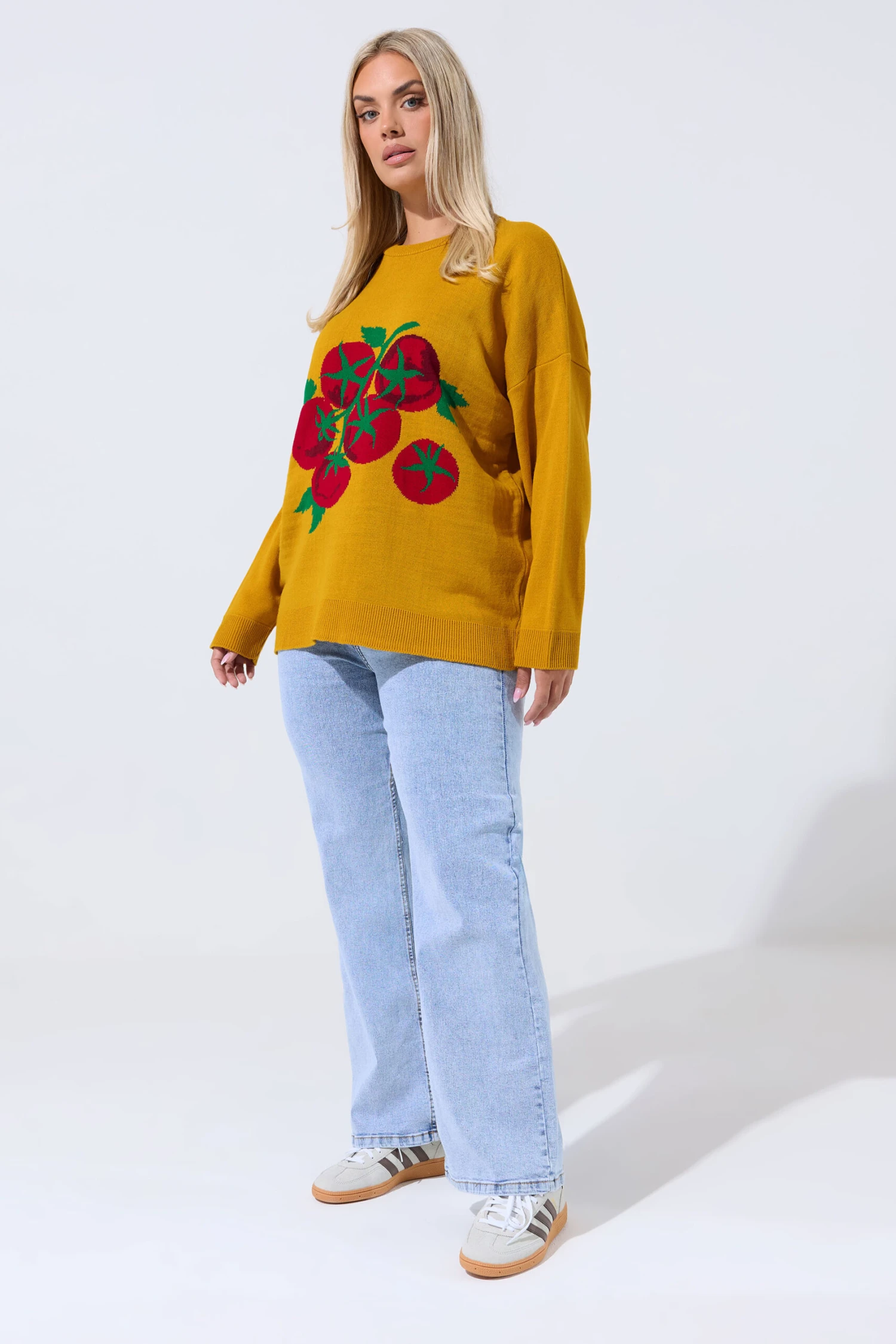 Limited Collection Pull En Maille Curve Jaune Tomate 4 Limited Collection Pull En Maille Curve Jaune Tomate – Image 2