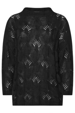 YOURS - Pull Noir En Maille Manches Longues -Evans Boutique 556c571d 355c 4e 280509 X