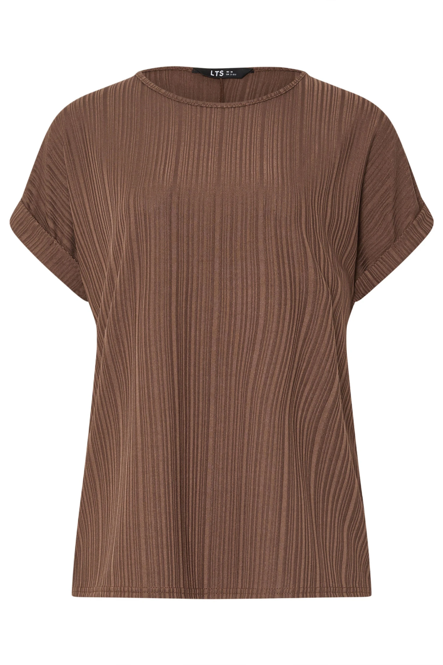 LTS Tall Chocolate Brown Textured Grown On Sleeve Top 8 LTS Tall Chocolate Brown Textured Grown On Sleeve Top – Image 6
