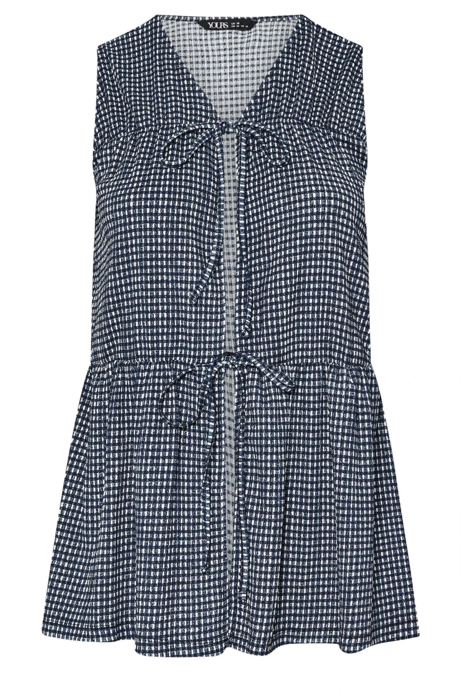 YOURS - Top Noir à Carreaux Ficelles & Noeuds 7 YOURS - Top Noir à Carreaux Ficelles & Noeuds – Image 5