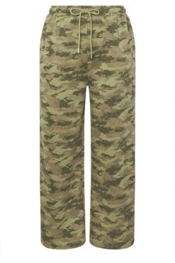 LIMITED COLLECTION Curve Pantalon De Jogging à Jambe Large Kaki Vert Camouflage -Evans Boutique 56b45945 daee 45 216790 X
